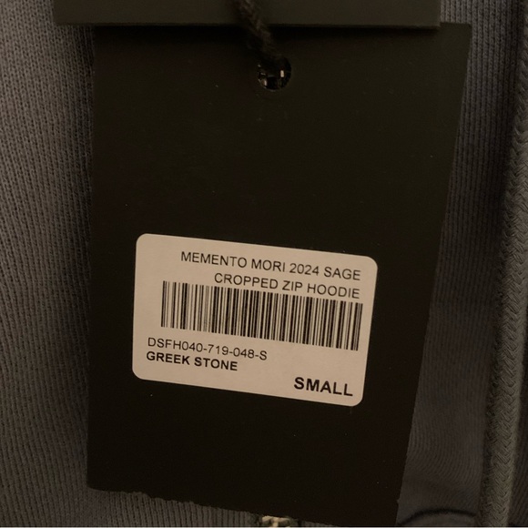 Darc Sport 🐺MEMENTO MORI 2024 "SAGE" (CROPPED) ZIP HOODIE IN GREEK STONE SMALL - Picture 13 of 14